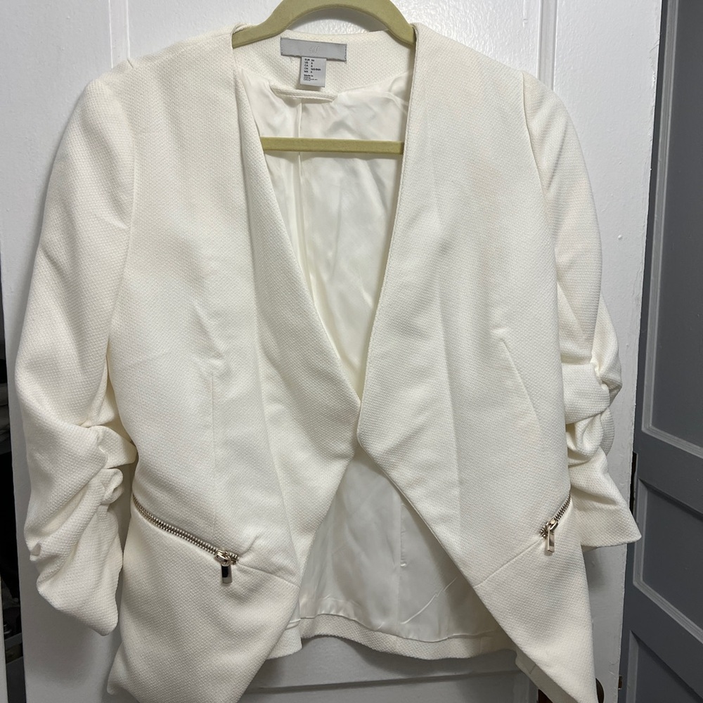 Elegant H&M White Women's Blazer
